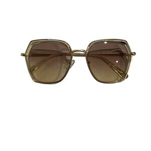 GINCE Goods Linda Metal Frame Aviator Sunglasses in Transparent